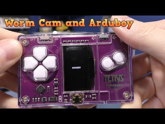 Nyko Worm Cam and Arduboy credit card Tetris Game class=