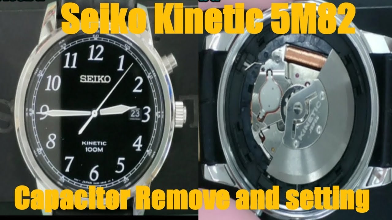 How to Remove or Replace SEIKO kinetic 5M82 Capacitor Battery watch ...