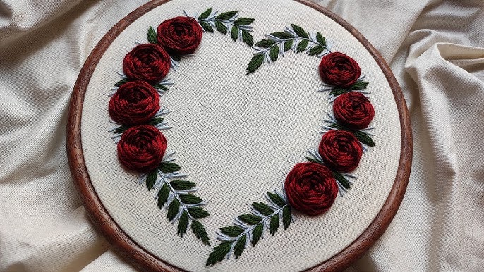 Hand embroidery for beginners || Floral heart wreath embroidery tutorial || Let's Explore - YouTube hand-embroidery-for-beginners-floral-heart-wreath-embroidery-tutorial-let-s-explore-youtube