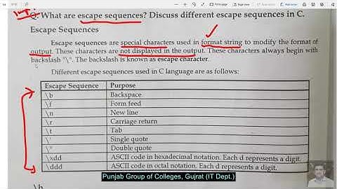 ICS - Computer Part 2 - C Language. Escape Sequence Characters