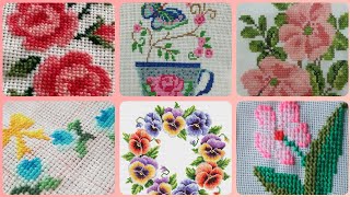 Top 100+ Amazing and Elegant Floral Cross stitch patterns || Charsuti Kerhai Ideas For Everything||