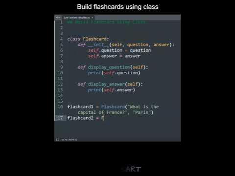 Build flashcards using class in Python | Python Examples | Python ...