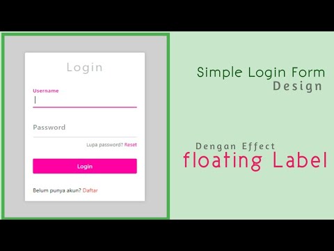 Simple Login Form dengan floating Label