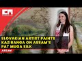 Slovakian artist paints kaziranga on assams pat muga silk