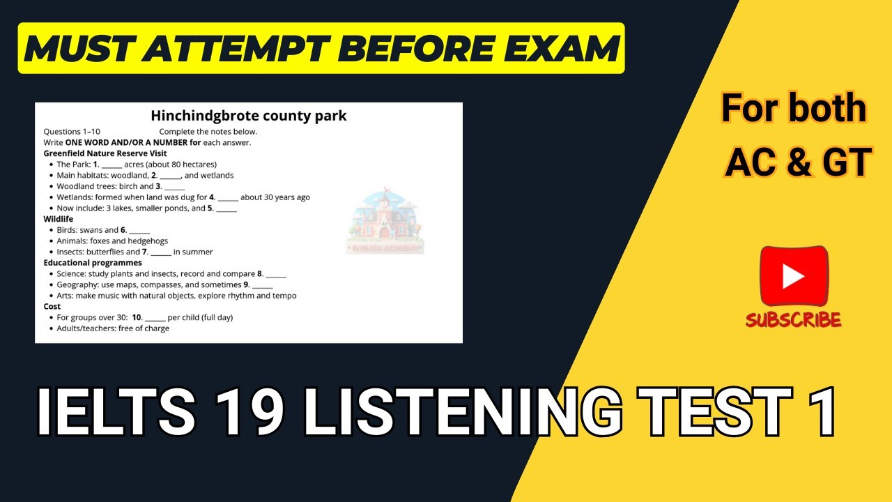 cambridge 19 listening test 1 | hinchingbrooke country park ielts ...