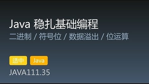 JAVA111.35 二进制 / 符号位 / 数据溢出 / 位运算