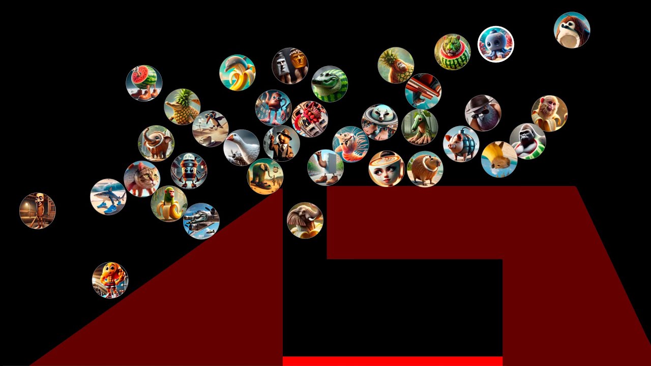 36 Italian Brainrot Survival Race in Algodoo