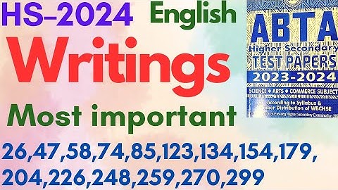 Hs 2024 most important Writings ABTA test paper 2023–24......... #hs2024 #abtatestpaper #hsenglish