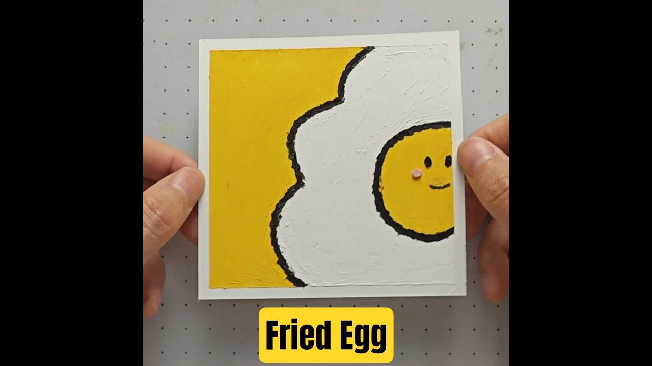 Fried Egg with Oil Pastels 