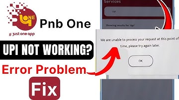 App Error Fix Today | PNB One Request Failed | Unable To Process Error