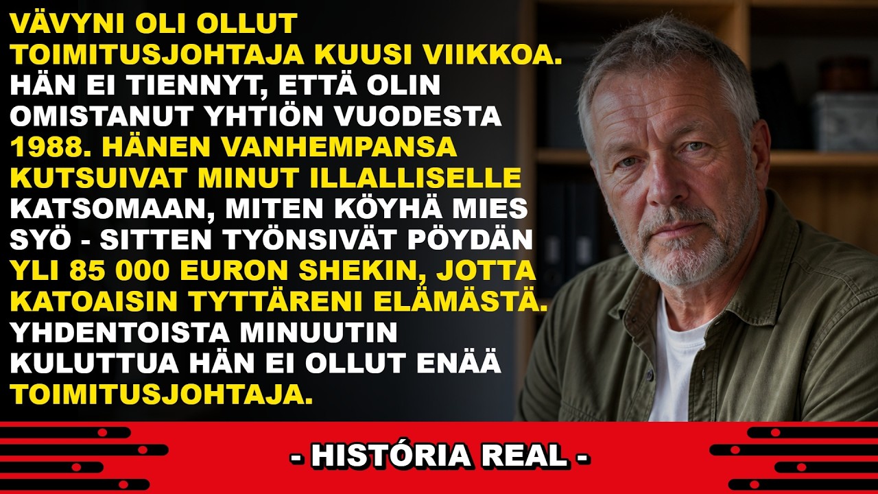 Olin juuri nostamassa vesilasia, kun pöydän toisella puolella makasi 85 000 euron shekki ja kaksisivuinen sopimus, jossa luki, että tyttäreni on pyyhittävä pois elämästäni. Anoppi työnsi sen...