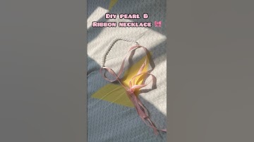 DIY Pearl & ribbon necklace 🎀🩷 #necklace #diy #diynecklace