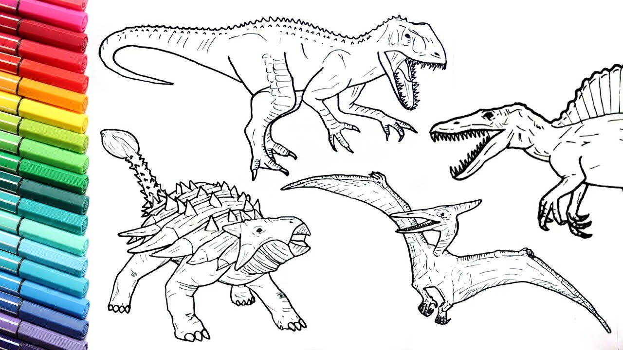 Drawing and Coloring Dinosaurs Big Collection Jurassic