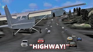 FSX Multiplayer Trolling: Student Pilot Lands on a Highway! (Russian Jackass Pt 2)
