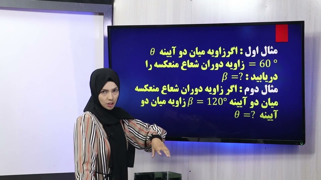 14 صنف دهم مضمون فزیک آینه های متلاقی تغییرات زاویه بین آینه های متلاقی