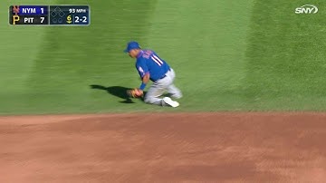 NYM@PIT: Tejada spins and fires after a sliding stop