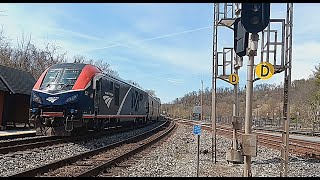 Amtrak Capitol Limited Train #P030 passing by Point of Rocks Station