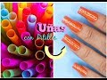 UÑAS POSTIZAS con PITILLOS de PLÁSTICO / RECICLADOS ♥ Deko Uñas