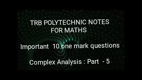 TRB POLYTECHNIC NOTES FOR MATHS