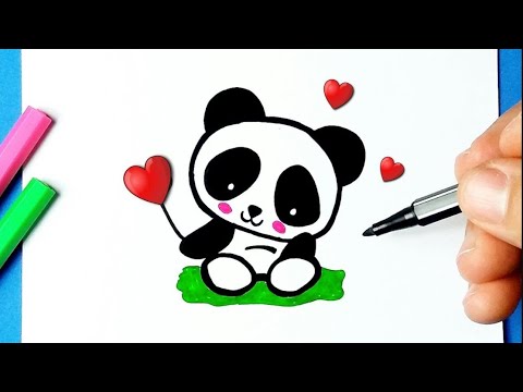 Como desenhar URSO PANDA KAWAII FOFO how to draw cute panda bear