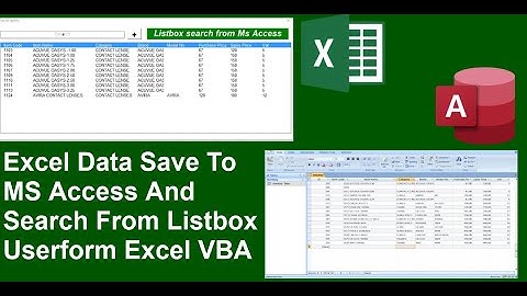 Excel To MS Access Data Save And Search from Listbox Excel VBA
