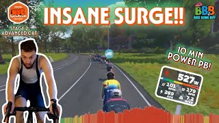 Insane Surge on Prospect Park | Zwift Race – NYC Showdown (Advanced CAT, Prospect Park Loop)