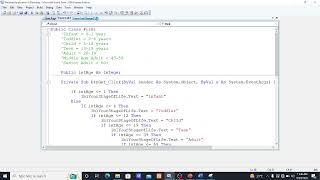 If/Then/Else Example - Visual Basic.Net - Life Stage Identifier - Programming 2 - Activity 4 Prep
