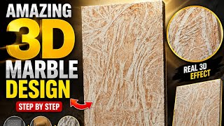 Amazing 3d Marble Wall Design  Step By Step Texture Painting Tutorial 3dmarbledesign walltexture 