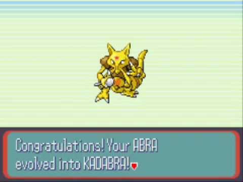 pokemon abra evolves in pokemon sapphire - YouTube