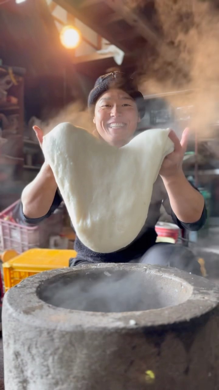 Japanese traditional mochi pounding