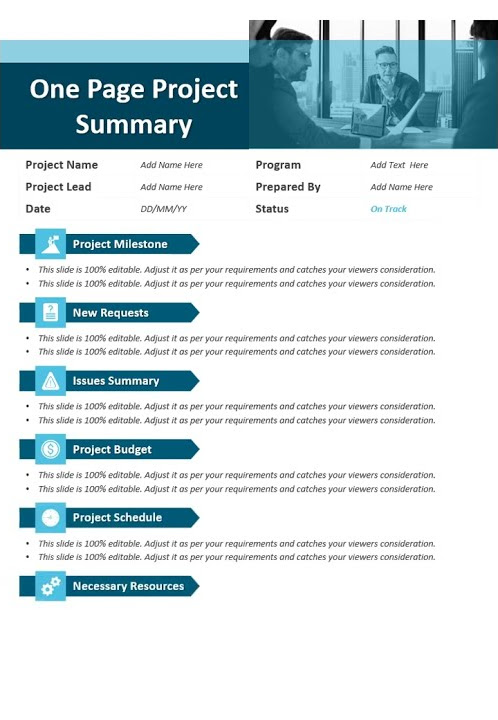 One Page Project Summary PowerPoint Template | Kridha Graphics - YouTube