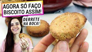 ESTE BISCOITO DERRETE NA BOCA, AGORA SÓ FAÇO ASSIM! SÓ 2 INGREDIENTES, MUITO SAUDÁVEL!