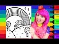 Coloring A Rainbow GLITTER Coloring Page Prismacolor Paint Markers | KiMMi THE CLOWN