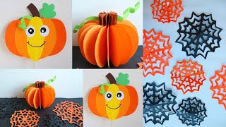 3 DIY Halloween Crafts - Kids Craft - Paper Craft - Paper Pumpkin
