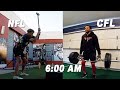 Day In The Life: NFL Player Vs CFL Player