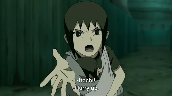 Itachi protects Sasuke and Izumi during nine tails attack.