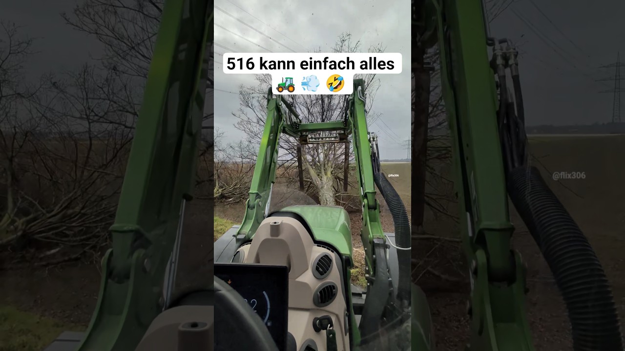Baum fällt! #fendt #516 #agriculture #tractor #landwirtschaft #farmlife #farming #shorts #foryou