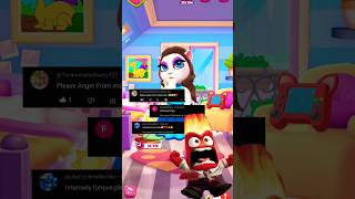 Anger from Inside out 2 makeover by My Talking Angela #talkingangela #cosplay #insideout2 #shorts