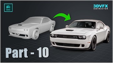 Dodge car Modeling in Maya #model par - 10
