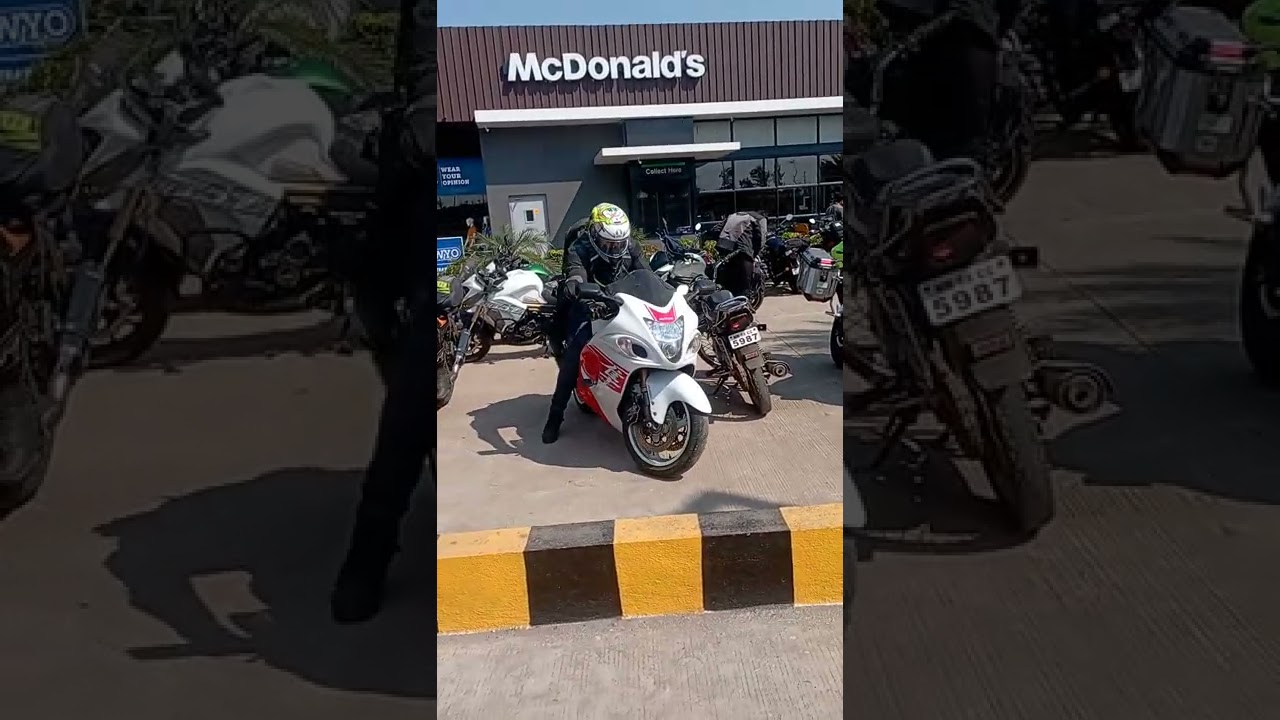 Hayabusa on road 🥵🤯.  Hayabusa exhaust #shorts #viral #hayabusa #highway #macdonald #youtubeshorts