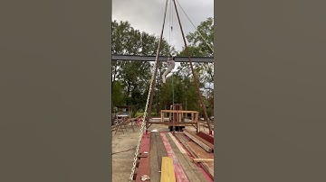 Homemade gin pole trailer cabling down