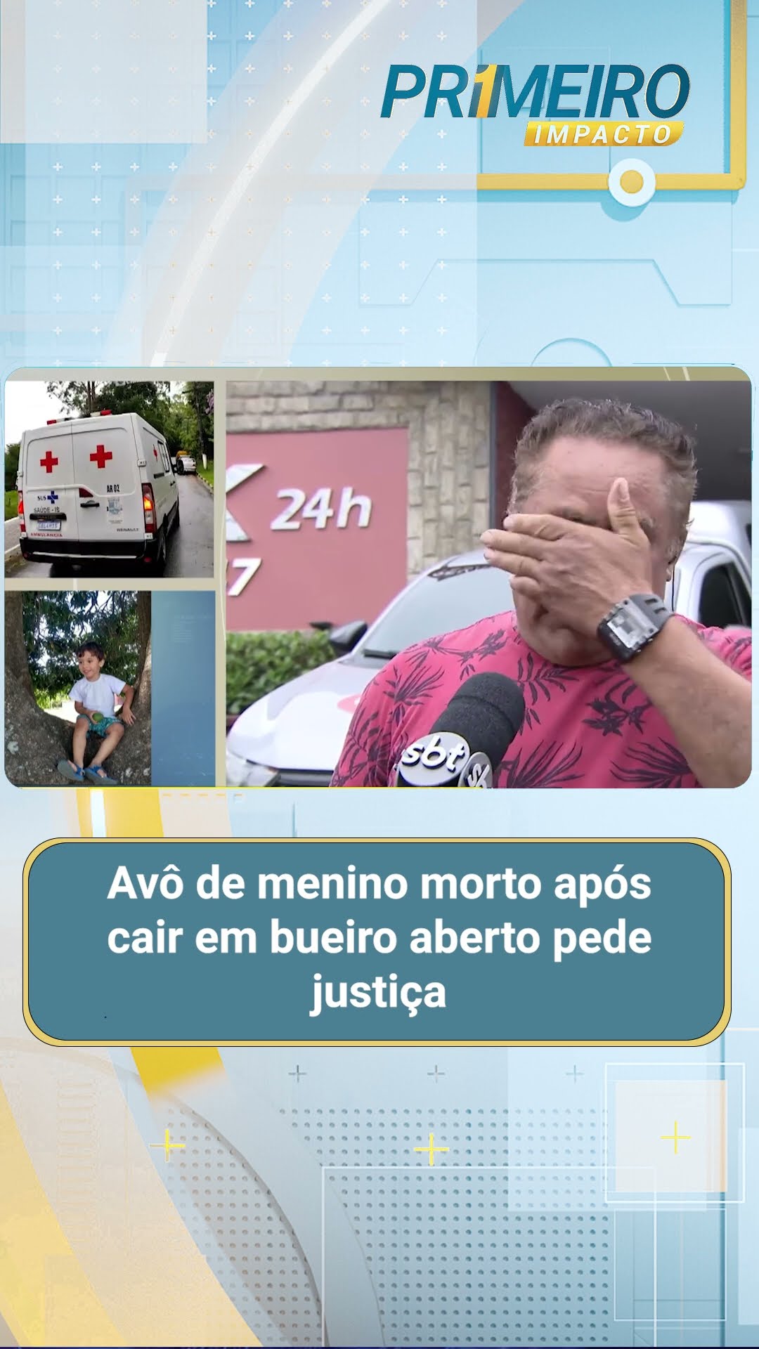 Avô de menino morto após cair em bueiro se revolta: trataram como lixo