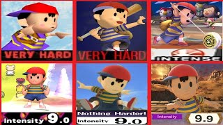 All Super Smash Bros. Classic Modes (64 to Ultimate) with Ness (Hardest Difficulty)