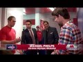 Michael Phelps gets Capitals jersey from Alex Ovechkin