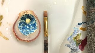 Acrylics on a seashell -Dec2016