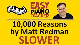 Video thumbnail of "EASY piano: 10,000 Reasons keyboard tutorial SLOW (Matt Redman) by #EPT"