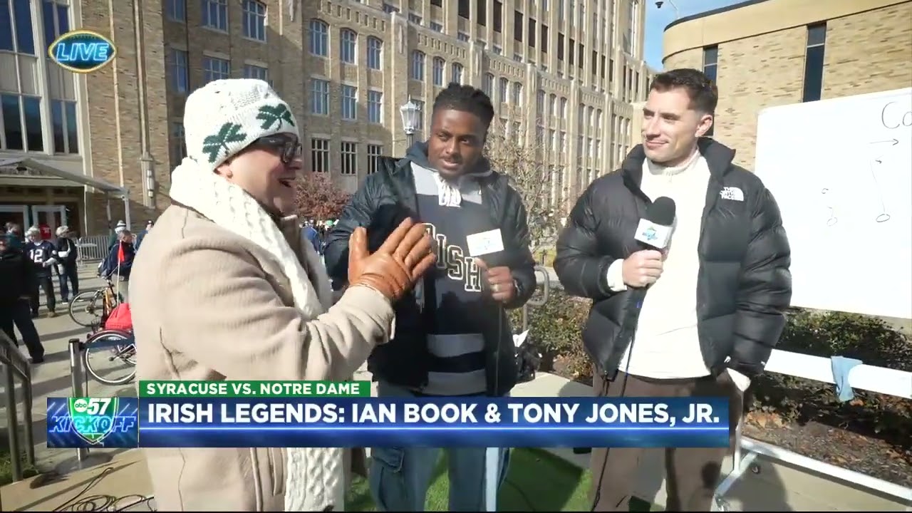 IRISH LEGENDS: Ian Book and Tony Jones Jr. stop by ABC57 Kickoff