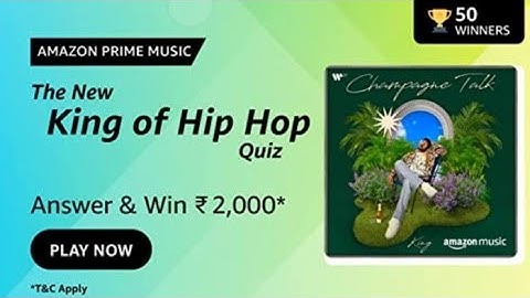 Amazon Prime Music Quiz Answers Today | Amazon Quiz Today