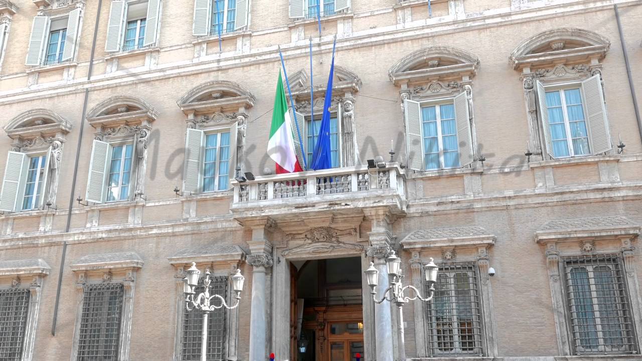 Palazzo Madama. Rome, Italy - February 18, 2015 4K