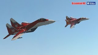 FANTASTIC Russian Mikoyan MiG-29 FORMATION PAIR\/DUO with OVT VECTORED THRUST Demo